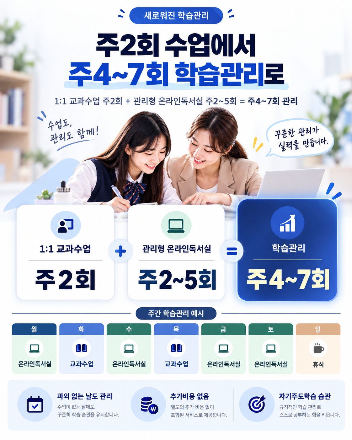 스터디쌤 Weekly Care 분위기를 전하는 홍보 포스터